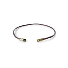 This men's dark brown leather bracelet has an antique brass magnetic closure.  The magnetic closure makes it easy to snap on the bracelet without the help from others.
