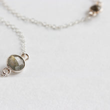 Close up of the labradorite stones for the mother and daughter bracelet set.  Perfect baby shower gift, Mother's Day gift, baby gift or gift for your wife.  Handmade.  Chains by Lauren