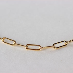 Gold filled paperclip chain anklet.  Adjustable so one size fits all.