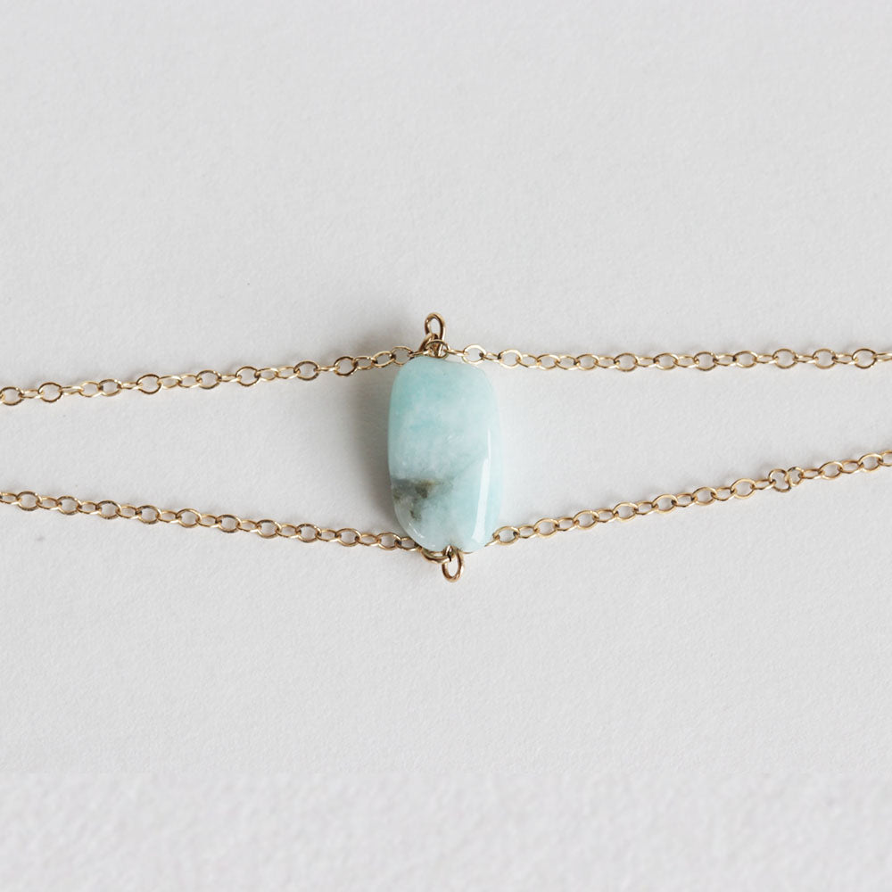 Amazonite gold fill bracelet.  Chains by Lauren