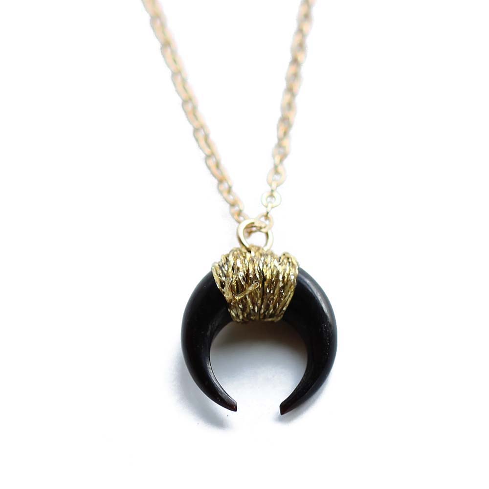 Black shop horn necklace