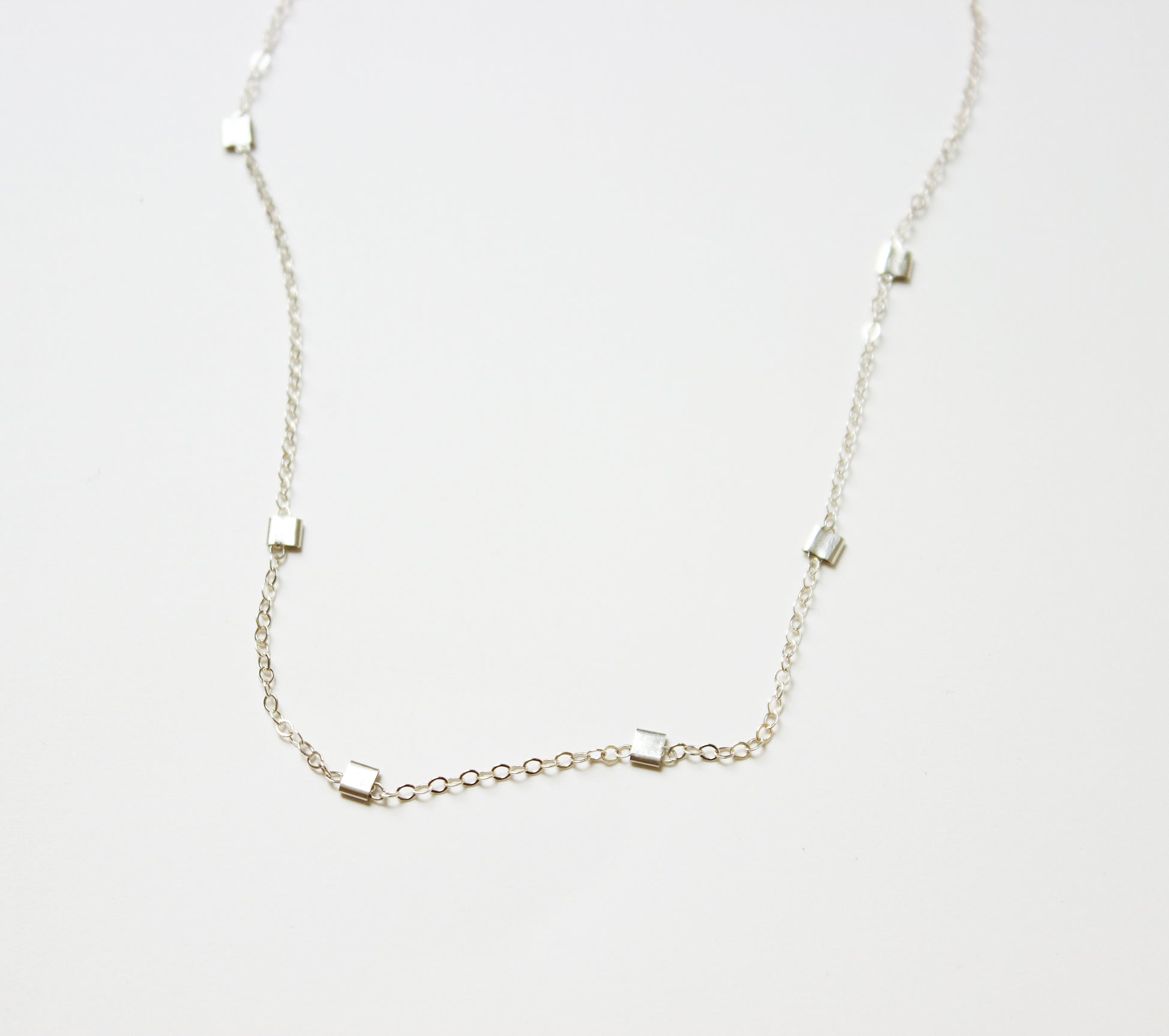 Floating Bead Silver Choker