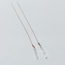 Crystal Quartz and Gold Threader Earrings | Tanah Lot Beach