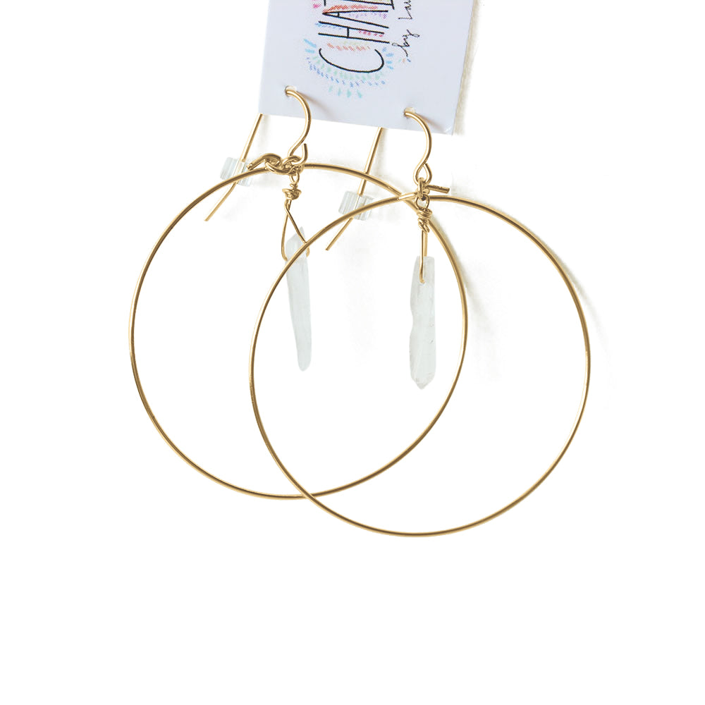 Crystal Quartz Hoop Earrings | Island Banedub Beach