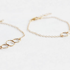 Momma and me gold bracelet set found on chainsbylauren.us.  Handmade.  Chains by Lauren