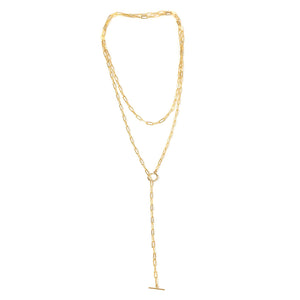 Gold paper clip chain necklace.  Chains by Lauren