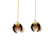 Black horn threaders.  Made from gold fill.  Chains by Lauren