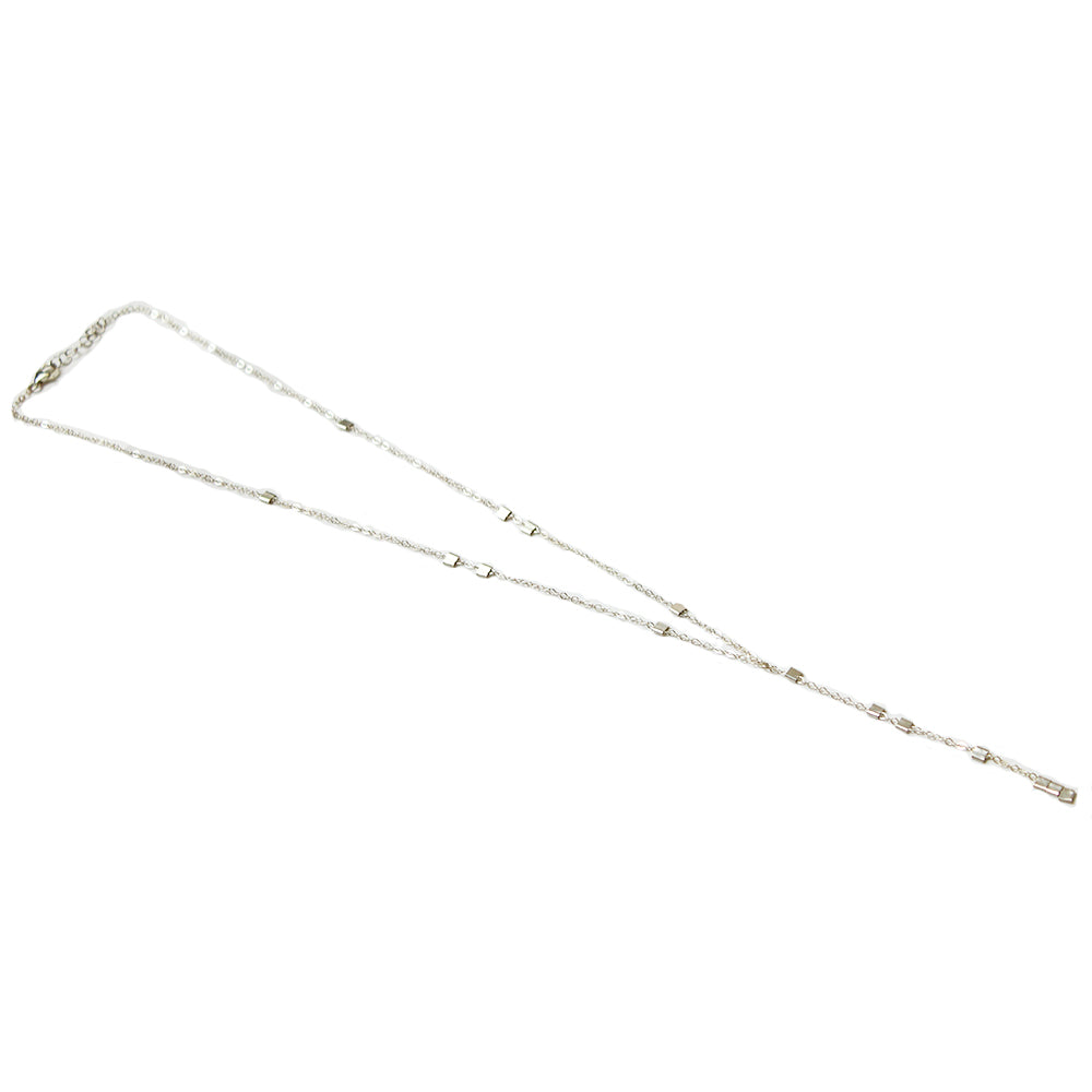 Close up of the sterling silver y necklace. Find the handmade jewelry at www.chainsbylauren.us. Handmade. Chains by Lauren