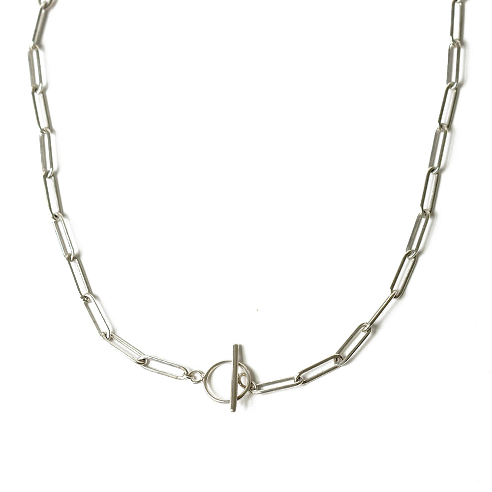 Silver Paper Clip Chain Choker | Malibu Beach