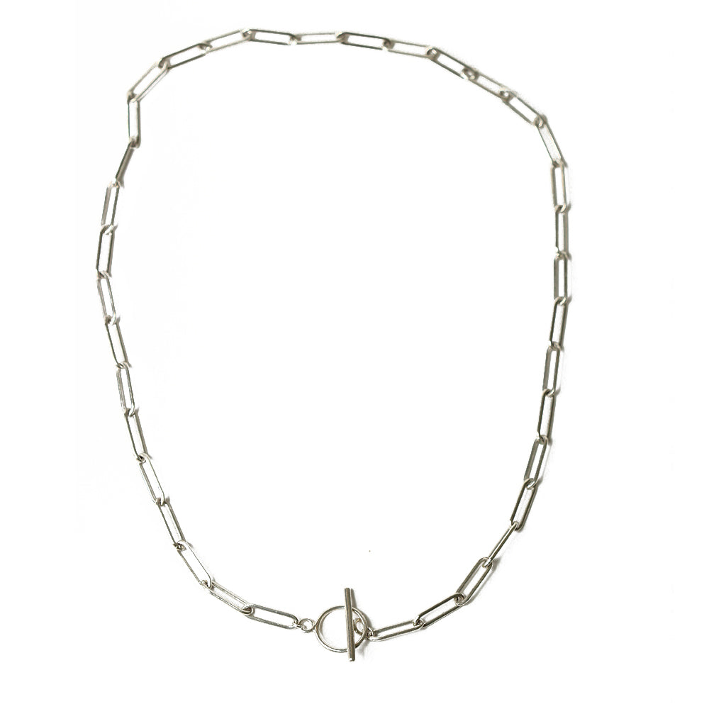 Silver Paper Clip Chain Choker | Malibu Beach