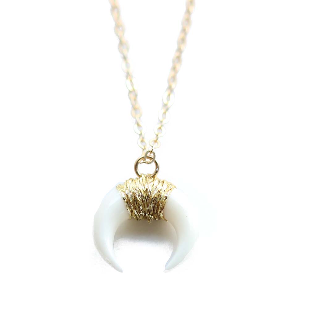Boho Horn Necklace Chains by Lauren