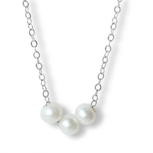 Elevate your jewelry game with our stunning Sterling Silver 3 Pearl Necklace.