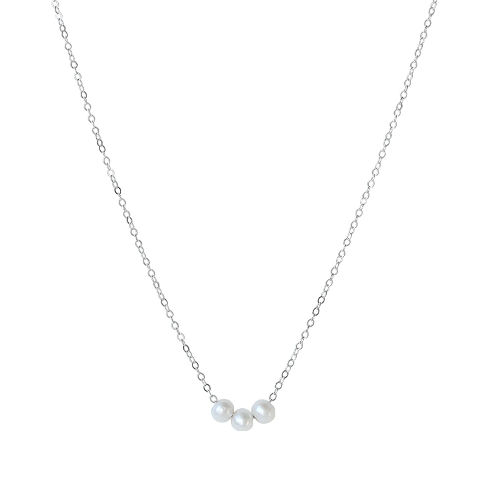 Enhance your personal collection with this sterling silver pearl necklace, or delight someone special with a timeless gift that will be cherished for years to come.