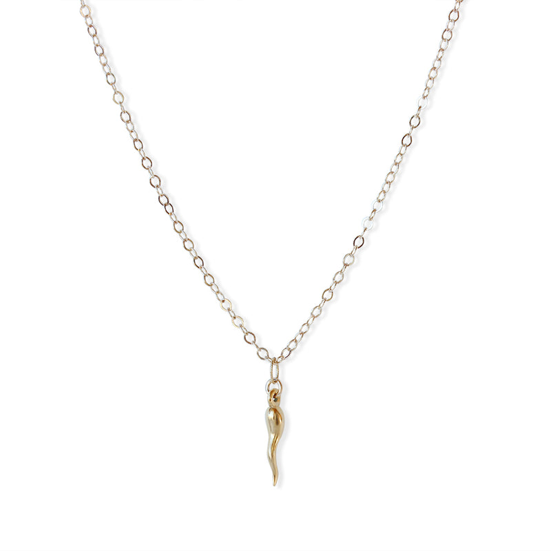 Gold italian deals horn necklace womens