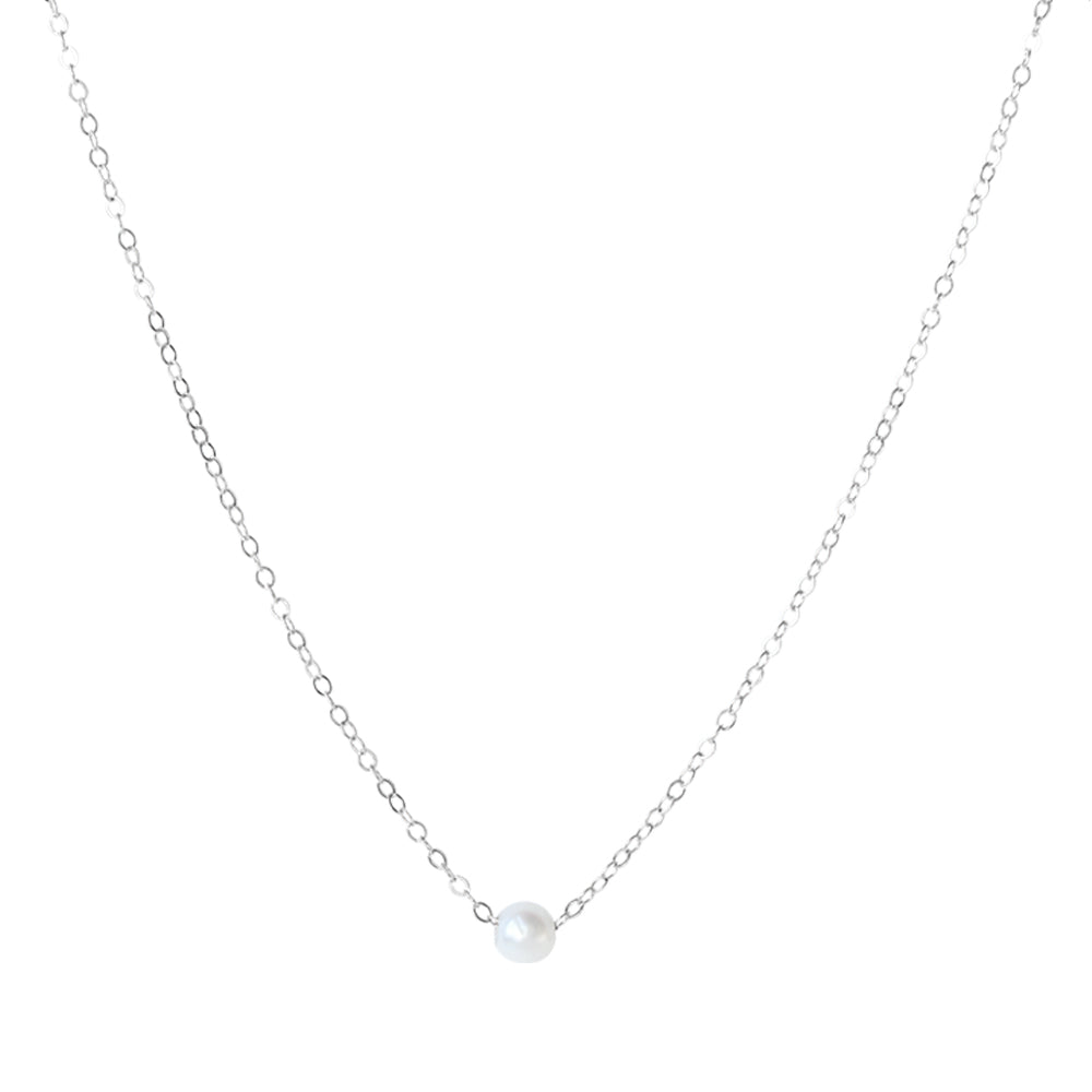 Elevate your jewelry game with our exquisite Sterling Silver Pearl Necklace, a timeless piece that exudes classic elegance and charm.