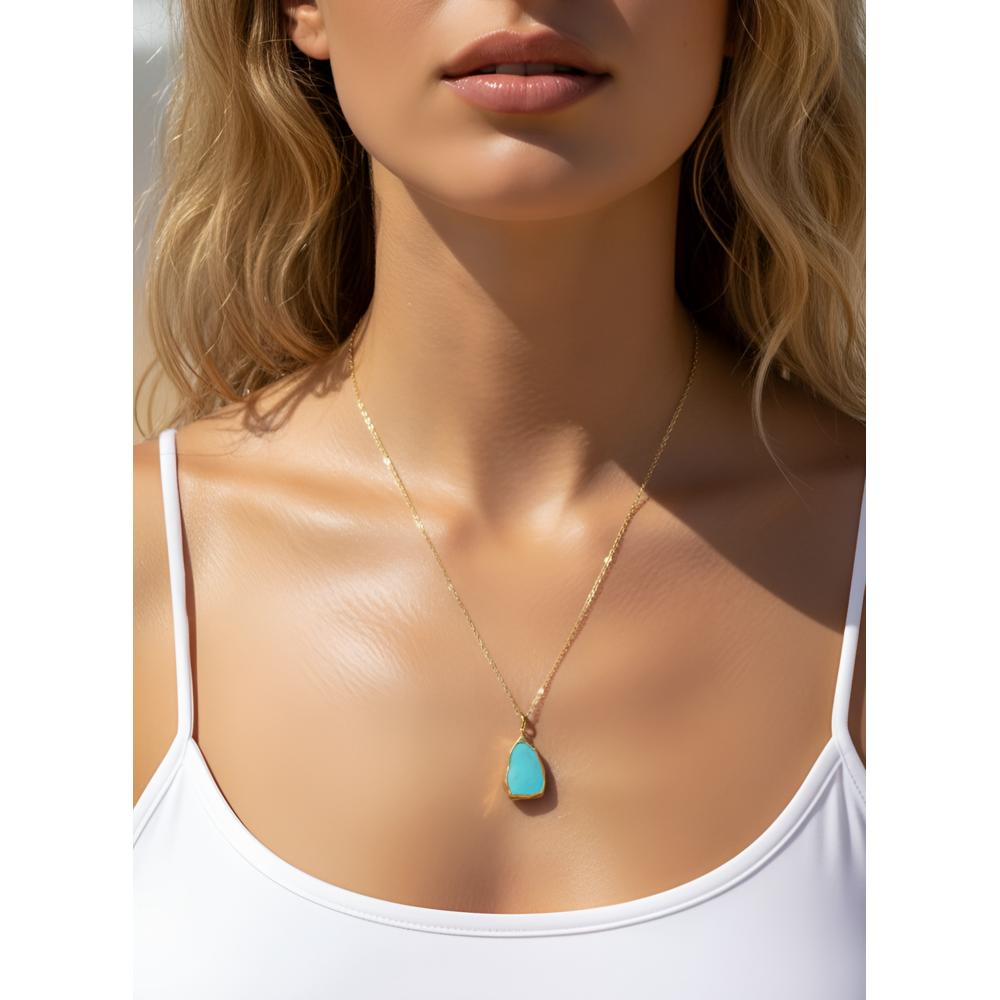 Dainty turquoise necklace in a range of lengths from 18"-24"