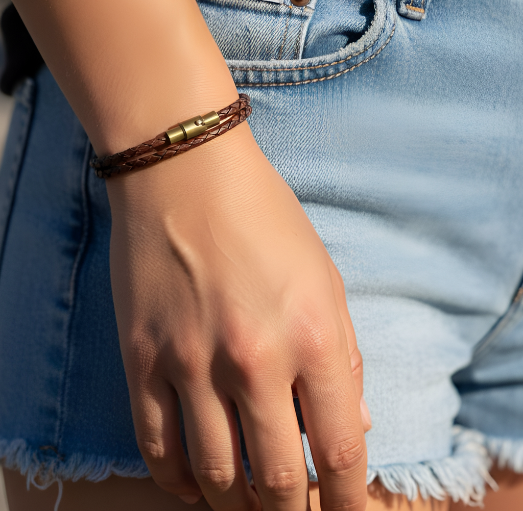 This thin dark brown leather wrap bracelet is the perfect gift.  Made from real leather and handmade in California.
