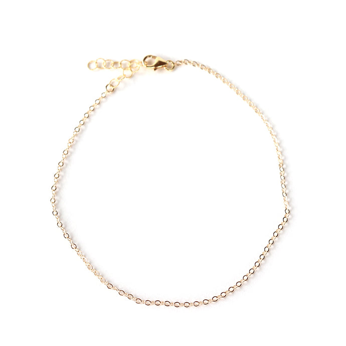  Simple gold chain anklet. Made from gold fill chain. Adjustable and one size fits all. Handmade. Chains by Lauren