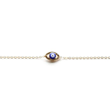 Close up of the evil eye bracelet.  Chains by Lauren
