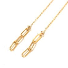 Paper clip chain threader earrings.  Made of gold filled chain.  Super light weight and easy to wear daily.  Chains by Lauren