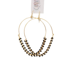 Grecian hoop earrings made of enamel, gold filled wire and gold hooks. Chains by Lauren