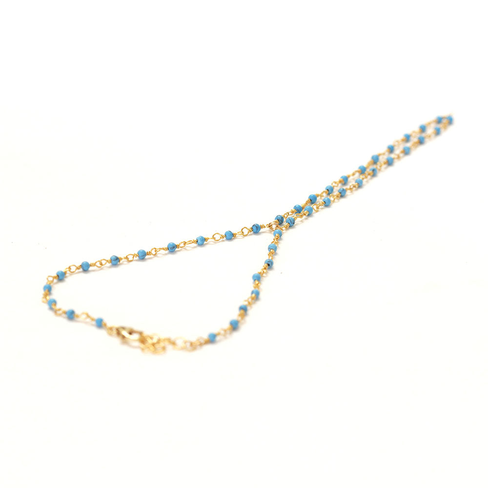 Chains by Lauren turquoise jewelry.  The turquoise handchain is one size for all.