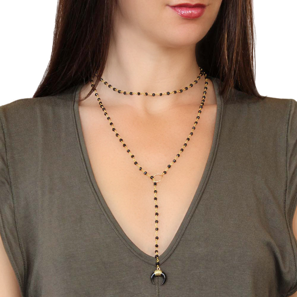 MURANO BEADED PEARL LARIAT NECKLACE – YOUROCK JEWELS
