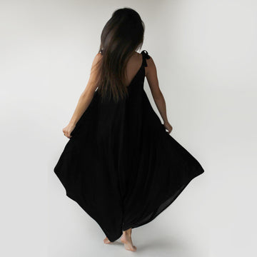 Black romper with adjustable straps.  Made from super soft rayon voile.  Chains by Lauren