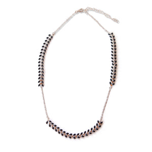 Silver Grecian necklace made from sterling silver and enamel.  Available in a range of colors.  Check out the matching Grecian earrings online!