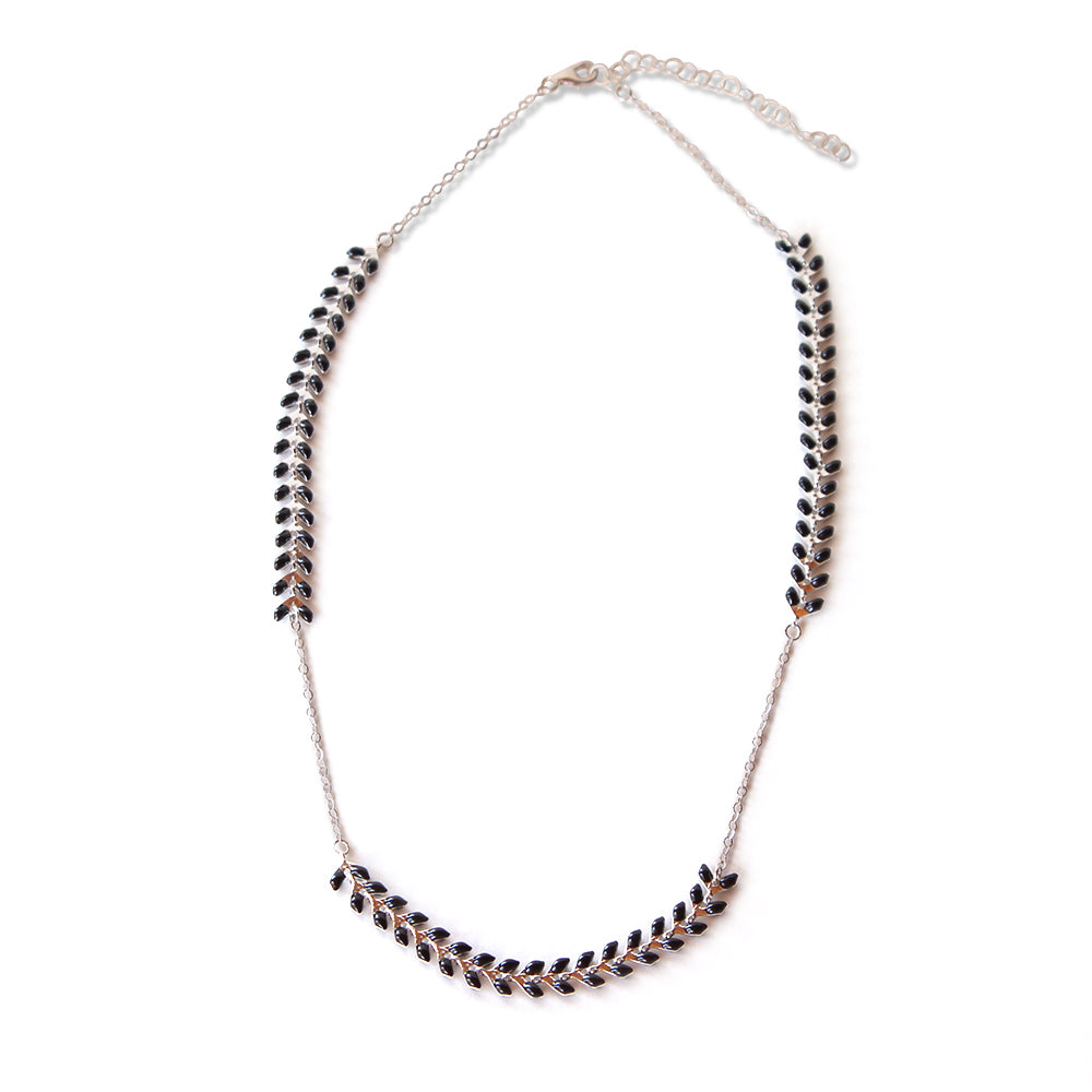 Silver Grecian necklace made from sterling silver and enamel.  Available in a range of colors.  Check out the matching Grecian earrings online!