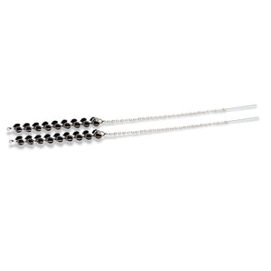 Super light weight black Grecian threader earrings.