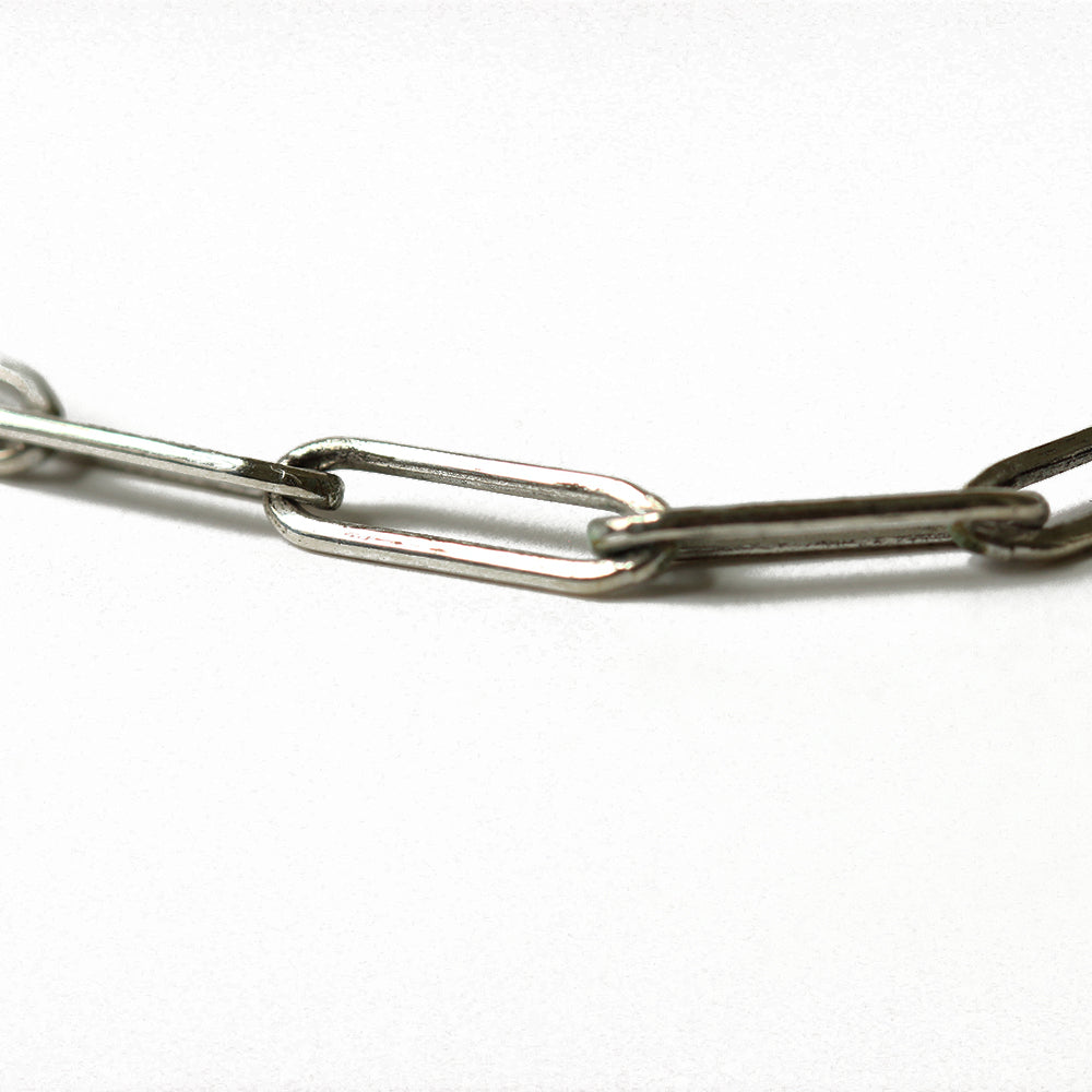 Silver paper clip chain necklace.  Handmade.  Chains by Lauren