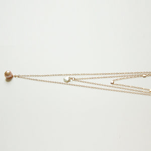 Pearl layering necklace. Handmade. Chains by Lauren