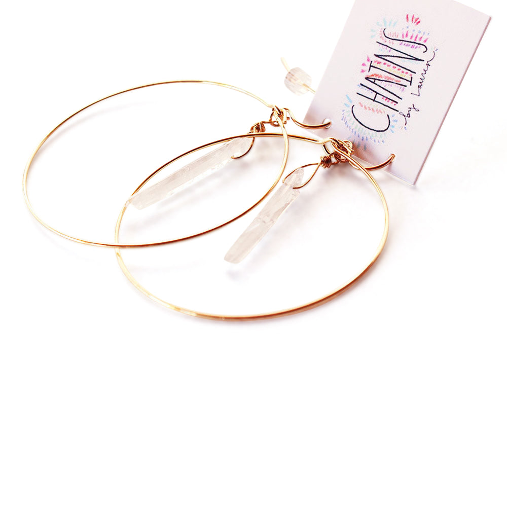 Crystal gold hoops. Super light weight and the backings are included. Chains by Lauren