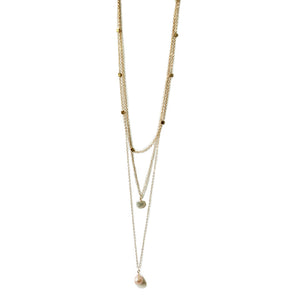 3 in one pearl necklace.  Pearl layering necklace.  Made with fresh water pearls.  Handmade.  Chains by Lauren