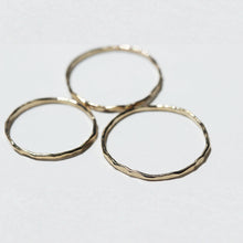 Set of 3 gold filled hammered stacking rings!