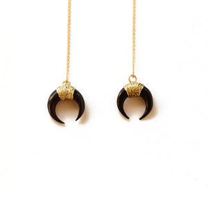 Black horn threaders.  Made from gold fill.  Chains by Lauren