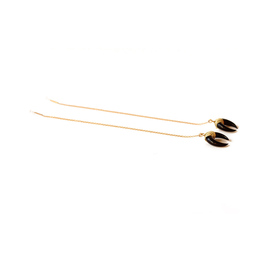 Black horn threaders.  Made from gold fill.  Chains by Lauren