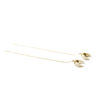 Horn threader earrings made of gold fill and bone. Perfect for sensitive skin. Handmade. Chains by Lauren.