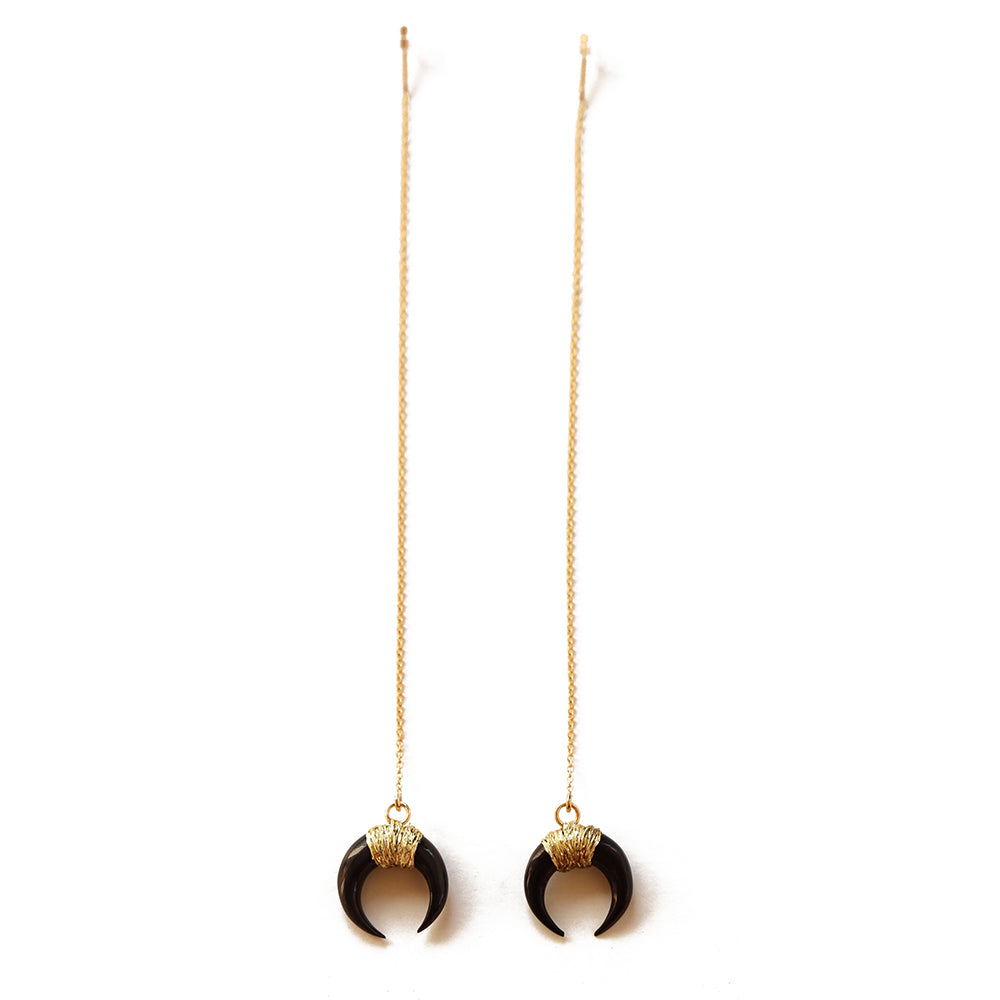 Black horn threaders.  Made from gold fill.  Chains by Lauren