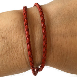 Thin double wrap red bracelet.  Chains by Lauren