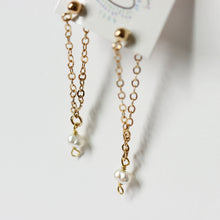 Fresh Water Pearl Gold Loop Earrings | Anse des Flamands