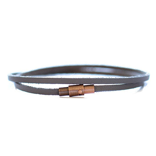 Unisex thin leather wrap bracelet.  Chains by Lauren 