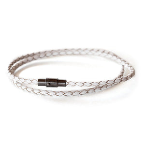 Men's White Leather Wrap Bracelet | Playa Blanca