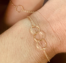 Mother and daughter gold bracelet set.   Perfect for 1-10 year olds.  Four different size options are available for the child's bracelet.  Great gifts for baby showers, Mother's Day, 1st birthday, and first day of school.  Handmade with love.  Chains by Lauren