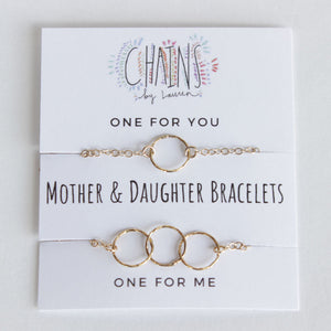 Momma and Me Gold Ring Bracelet Set