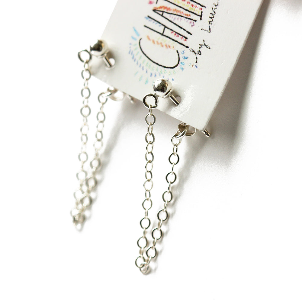 Silver Chain Loop Earrings | Anse de Grande Saline