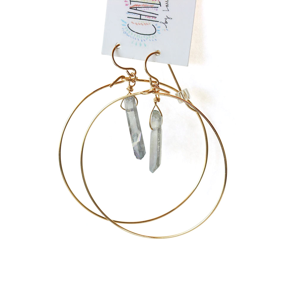 Gem hoop earrings handmade. Available in more colors online.