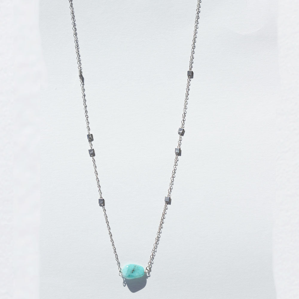 Silver Amazonite Necklace | La Plancha