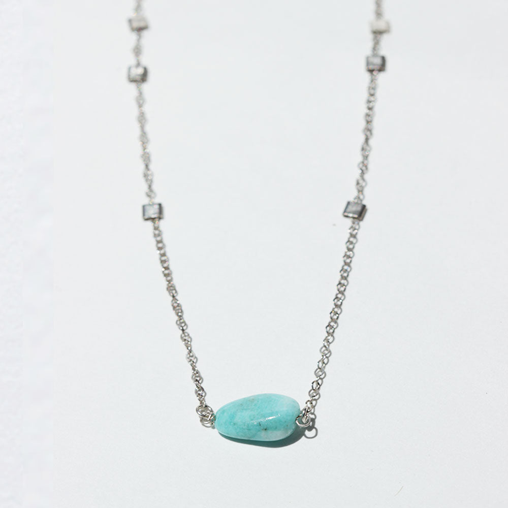 Silver Amazonite Necklace | La Plancha